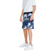 Tie-dyed blue denim shorts with a bleached pattern from Armani Exchange in cotton-lycra blend