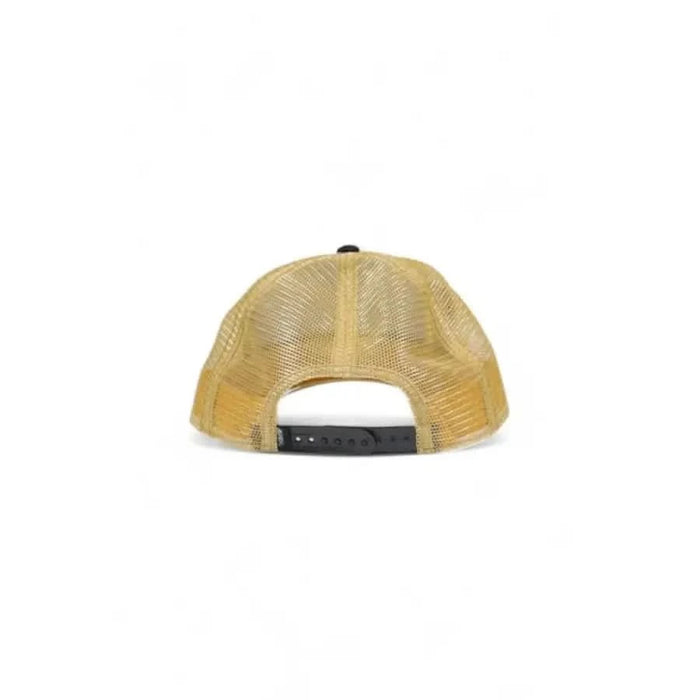 Trucker-style baseball cap featuring a yellow mesh back and black front panel by Goorin Bros