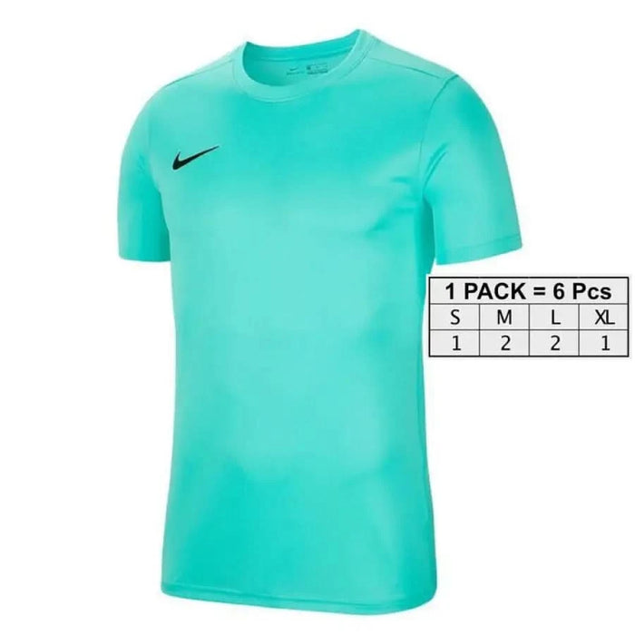 Turquoise Nike men t-shirt featuring a small black Nike logo on the chest