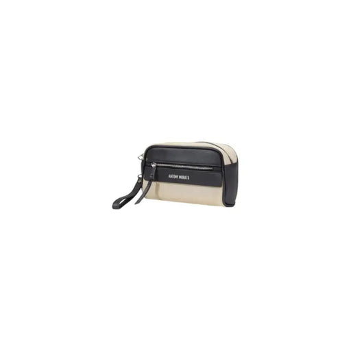 Two-tone beige and black toiletry bag with zipper closure for Antony Morato Cross Body Bag