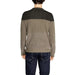 Two-tone Hamaki-ho men knitwear sweater with a dark upper and beige lower section