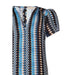 V-neck dress with black, blue, and white zigzag pattern from Rinascimento Women Blouse