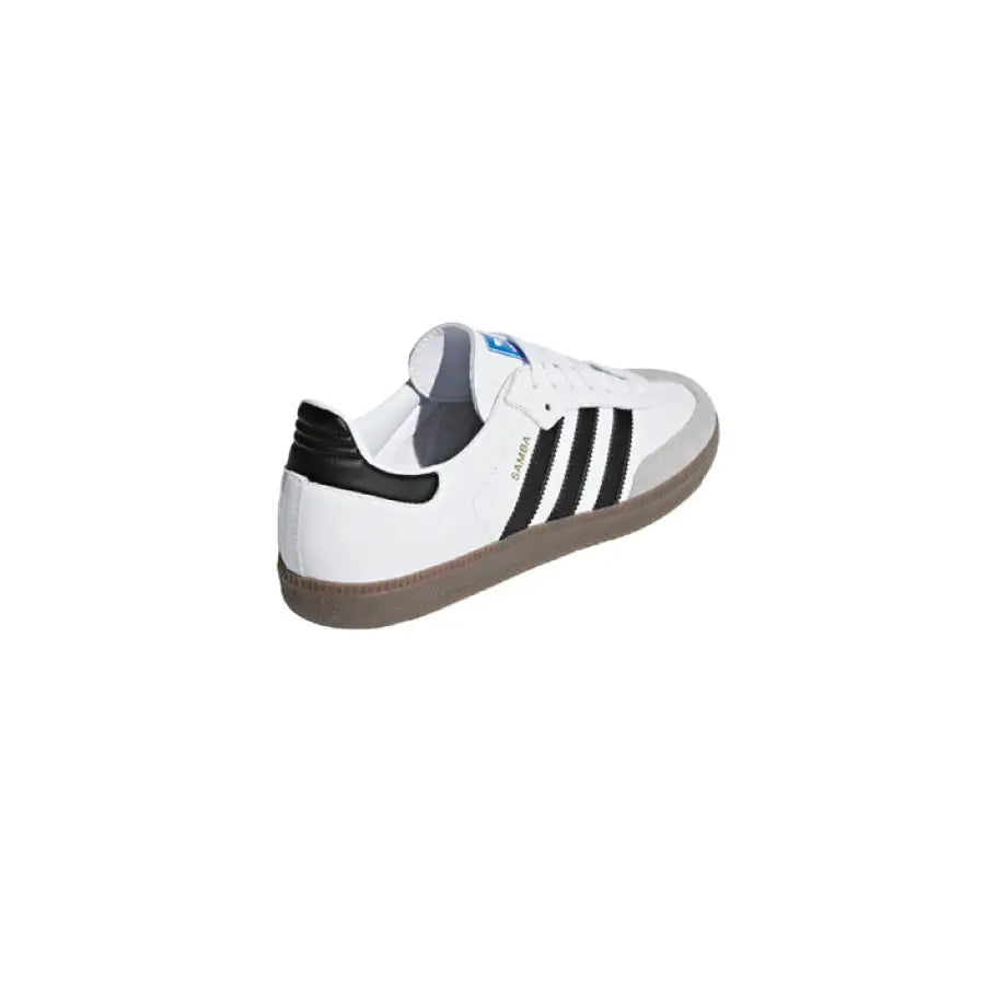 White Adidas Samba Women Sneaker with black stripes and gum sole - Adidas Sneakers