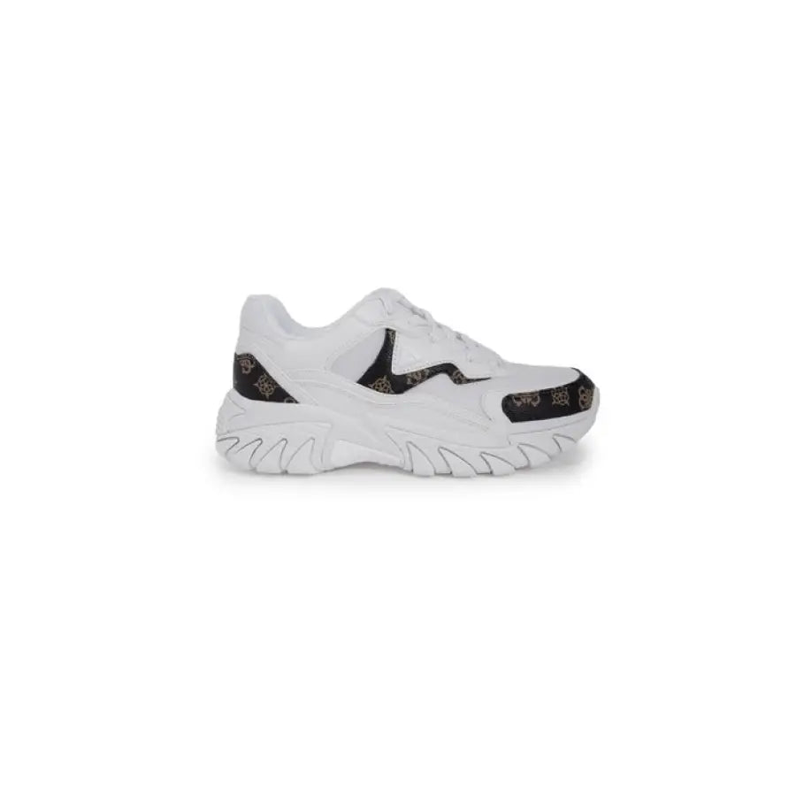 Guess Women Sneakers - White athletic sneaker with black accents and a chunky sole