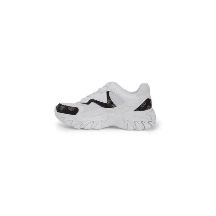 Guess - Women’s White Athletic Sneaker with Black Accents and Chunky Sole