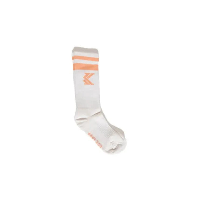 White athletic sock with orange stripes and logo from Karl Kani Men Underwear collection