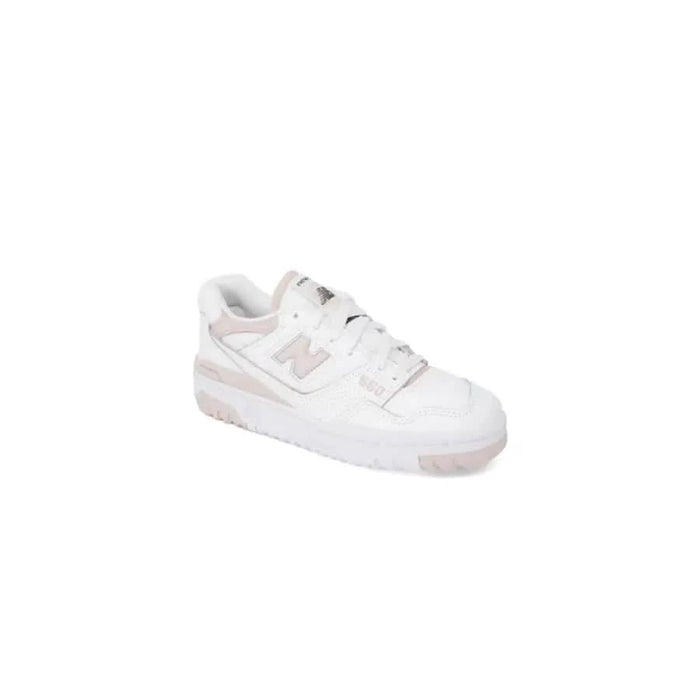 White New Balance Women Sneakers with Pale Pink Accents