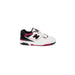 White, black, and pink New Balance athletic sneaker for men displayed as New Balance Men Sneakers