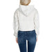 White cropped hoodie with blue jeans, rear view - Tommy Hilfiger Women Sweatshirts