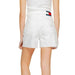 White Tommy Hilfiger denim shorts with logo on waistband for women