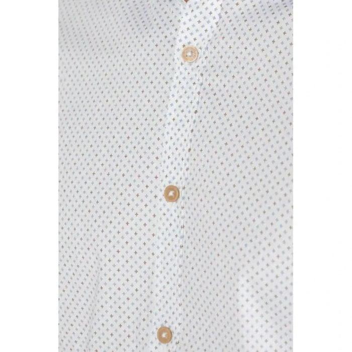 Hamaki-ho Men Shirt white dress shirt with small colored crosses or plus signs pattern