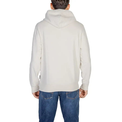 White fleece pullover sweater with high collar from Napapijri Men Sweatshirts