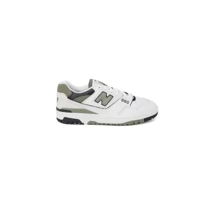 White and gray New Balance sneaker featuring a chunky sole for men