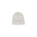 White knit beanie with a folded brim from Pieces Women’s Cap collection