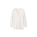 White knit cardigan sweater by Desigual featuring long sleeves and no buttons