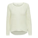 White knit sweater with round neckline and curved hemline from Only Women Knitwear