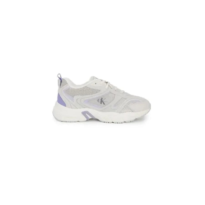 White and lavender Calvin Klein Women Sneakers with chunky sole and mesh detailing