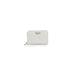 White leather Guess wallet with gold zipper and branding for women