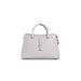 White leather handbag with top handles and gold-toned charm by Guess Women Bag