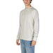 White long-sleeve crewneck sweatshirt with minimal design from Gas, ideal for casual wear