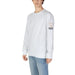 White long-sleeve t-shirt with logo patch on sleeve from Moschino Underwear men’s collection