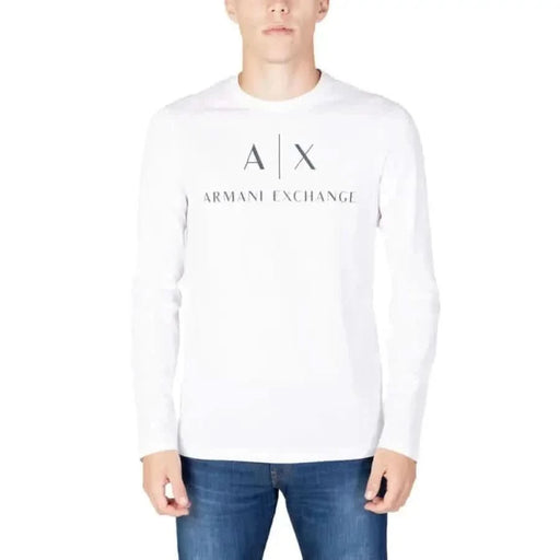 Armani Exchange Men T-Shirt in white with A|X ARMANI EXCHANGE logo on front