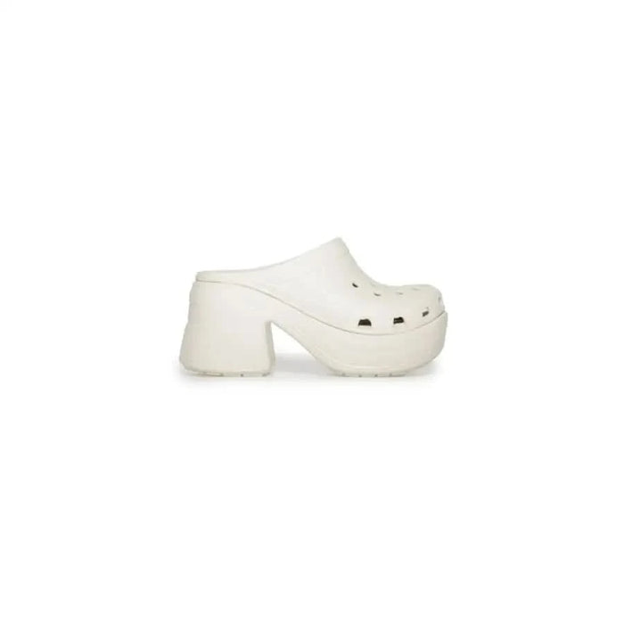 White platform clog with chunky heel and perforated upper - Crocs Women Sandals