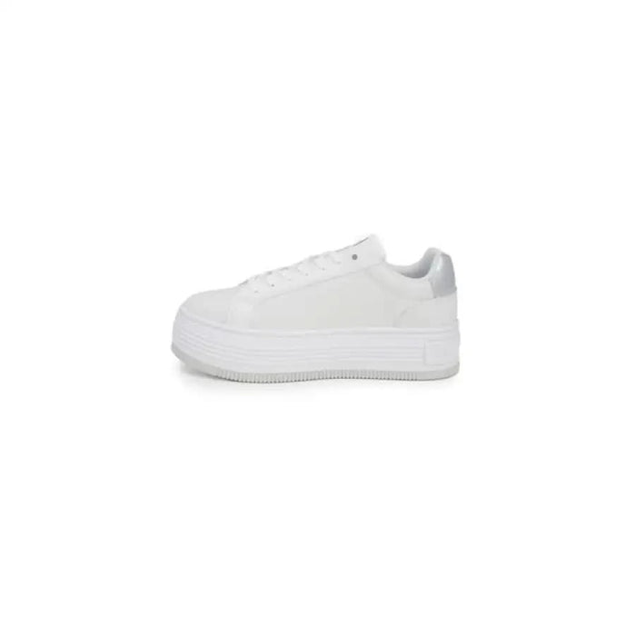 Calvin Klein Women Sneakers: White platform sneaker with thick sole and low-top design