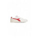 White and red retro-style Diadora Men Sneakers featuring a distinctive side logo