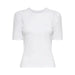 Only Women T-Shirt: White short-sleeved fitted top with round neckline