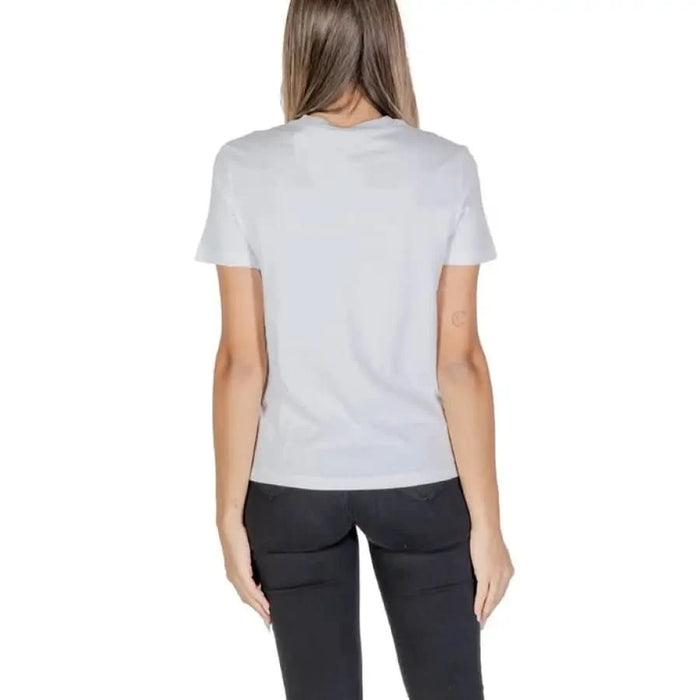 White short-sleeved t-shirt back view from Calvin Klein Jeans Women T-Shirt collection