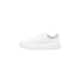 White sneaker with silver chain detail on heel from Armani Exchange Men’s Sneakers