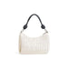 White studded handbag with black strap handle from Desigual Women Bag collection