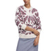 White sweater with pink leaf pattern from Desigual Women’s Knitwear collection