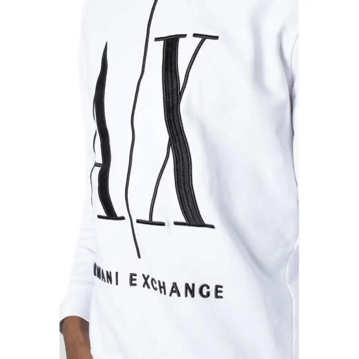 White sweatshirt with AX and Armani Exchange logos in black from Armani Exchange Men Sweatshirts