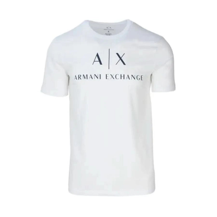 White t-shirt with AX Armani Exchange logo displayed on the front - Armani Exchange Men T-Shirt