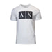 Armani Exchange Men T-Shirt featuring white fabric with AX logo in a black patterned rectangle