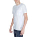 Peuterey Men T-Shirt with Chest Pocket and Subtle Text at Bottom Hem White