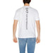 White t-shirt with EA7 EMPORIO ARMANI printed vertically on the back from Ea7 - Ea7 Men T-Shirt