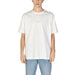 White Calvin Klein Jeans Men T-Shirt featuring minimal text detail on the chest