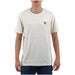 Lyle & Scott Men T-Shirt in white with yellow chest logo and dark-trimmed collar