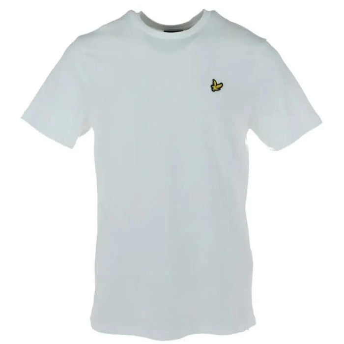 White Lyle & Scott Men T-Shirt with yellow butterfly logo on chest