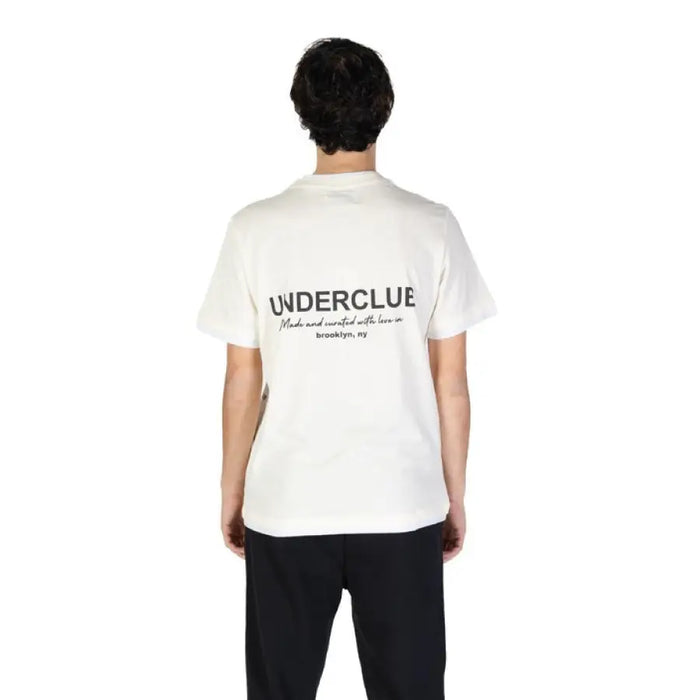 White Underclub Men T-Shirt featuring UNDERCLUE printed on the back