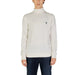 White turtleneck sweater with dark embroidered logo from U.S. Polo Assn. Men Knitwear