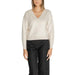 White v-neck sweater with long sleeves from Vero Moda Women Knitwear collection