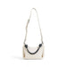 White woven handbag with long strap and dark handles from Desigual Women Bag collection