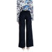 Guess - Guess Women Trousers: Wide-leg black high-waist trousers