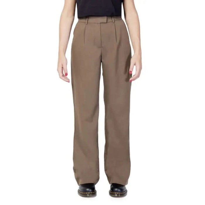 Vila Clothes - Women Trousers - brown / 38 - Clothing