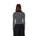 Woman in black and white striped top and black skirt - Morgan De Toi Women Cardigan