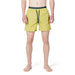 Armani Exchange Men Swimwear Yellow Swim Shorts with Dark Waistband and Drawstring